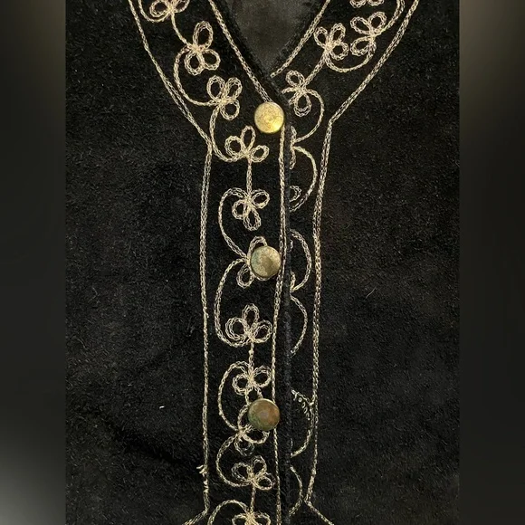 Black Embroidered Vest